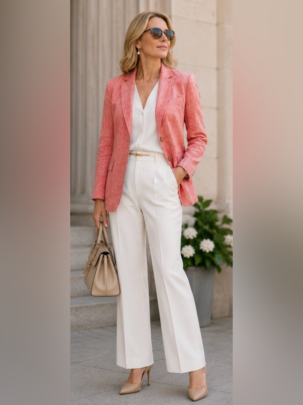 BNWOT Talbots button blazer - size 14. Coral/red in color. Very sophisticated!
